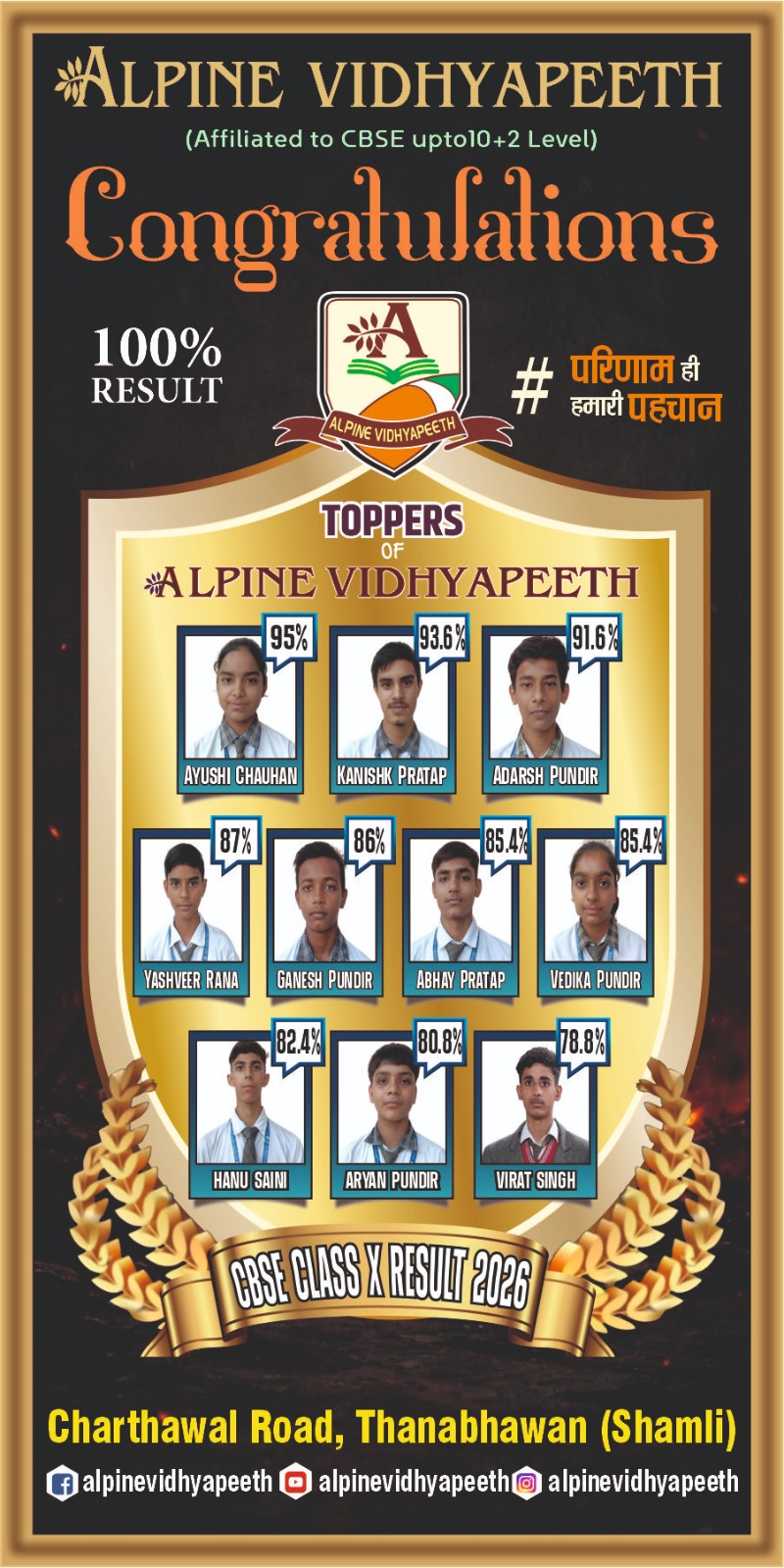 Confident students on the campus of Alpine Vidhyapeeth, the best CBSE school in Shamli district